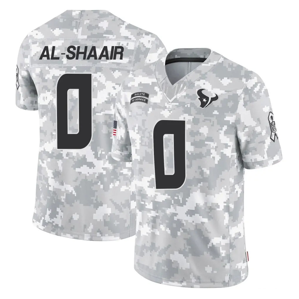 harde H.Texans #0 Azeez Al-Shaair Player Arctic Camo Salute To Service Limited Game Stitched Jerseys
