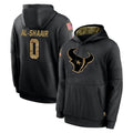 harde H.Texans #0 Azeez Al-Shaair Player Black Salute to Service Hoodies Limited Game Stitched Jerseys