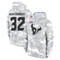 harde H.Texans #32 David Montgomery Player Arctic Camo Salute to Service Hoodies Limited Game Stitched Jerseys