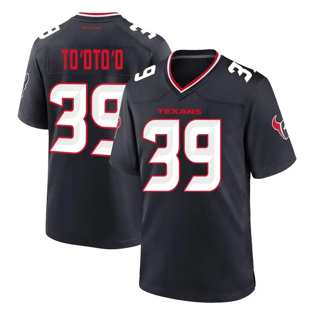 harde H.Texans #39 Henry To'oTo'o Player Navy Team Home Game Stitched Jerseys