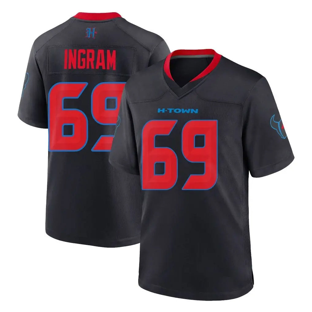 harde H.Texans #69 Ed Ingram Player Navy 2nd Alternate Home Game Stitched Jerseys
