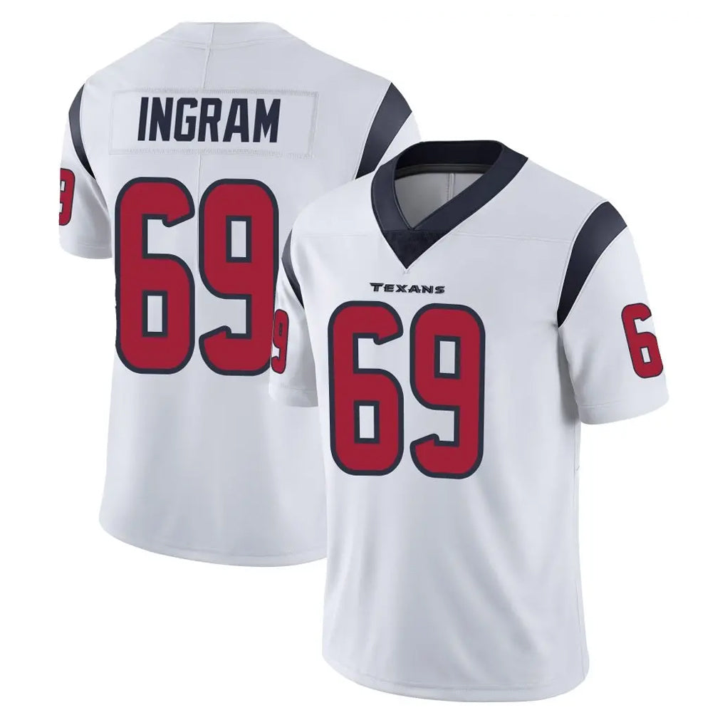 harde H.Texans #69 Ed Ingram Player White Limited Vapor Untouchable Home Game Stitched Jerseys