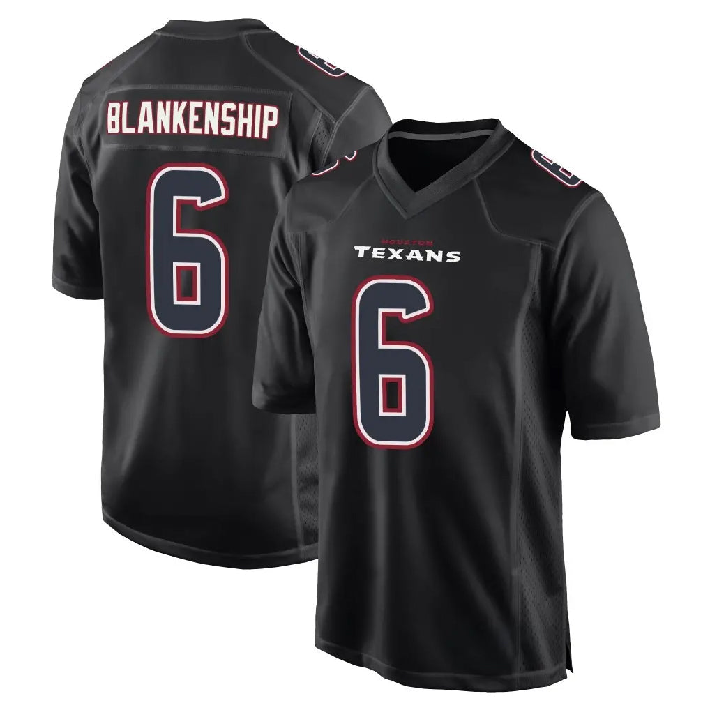 harde H.Texans #6 Reed Blankenship Player Black Fashion Home Game Stitched Jerseys