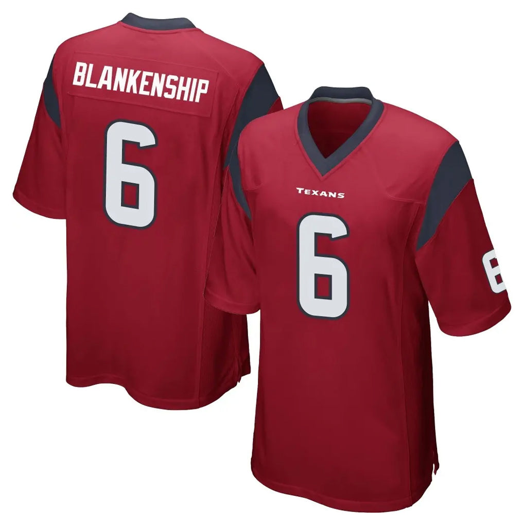 harde H.Texans #6 Reed Blankenship Player Red Home Game Stitched Jerseys