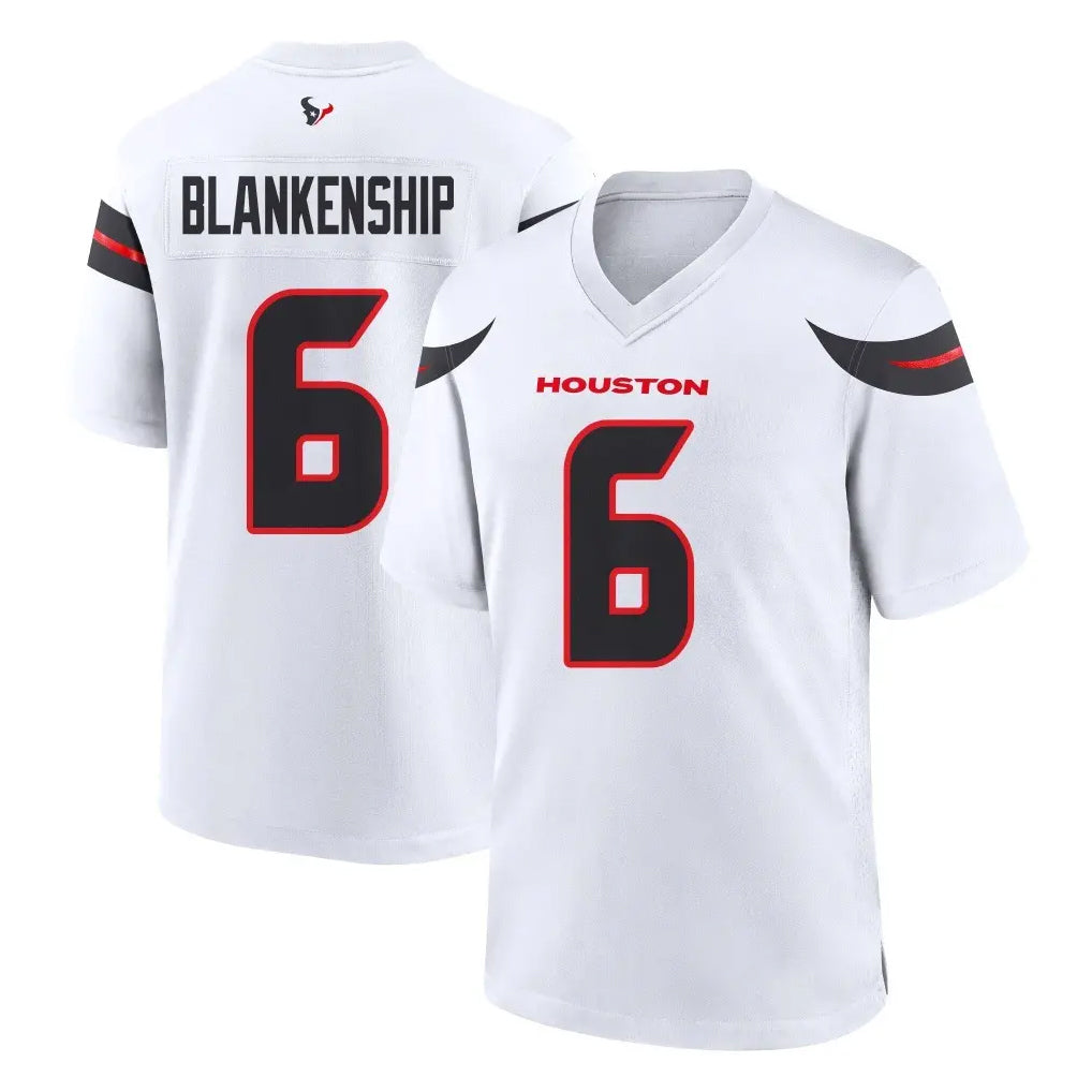 harde H.Texans #6 Reed Blankenship Player White Home Game Stitched Jerseys