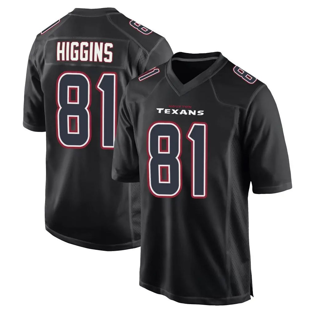 harde H.Texans #81 Jayden Higgins Player Black Fashion Home Game Stitched Jerseys