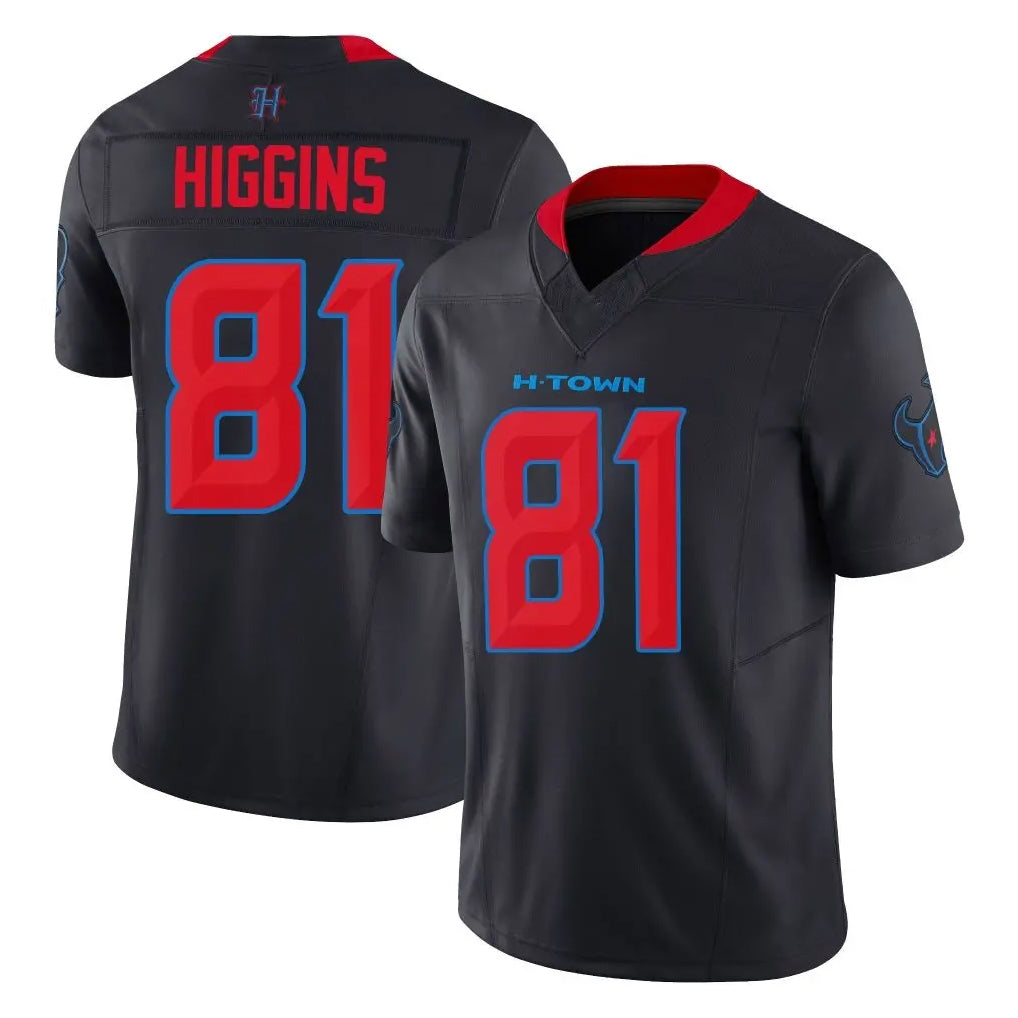 harde H.Texans #81 Jayden Higgins Player Navy Limited 2nd Alternate Vapor F.U.S.E. Home Game Stitched Jerseys