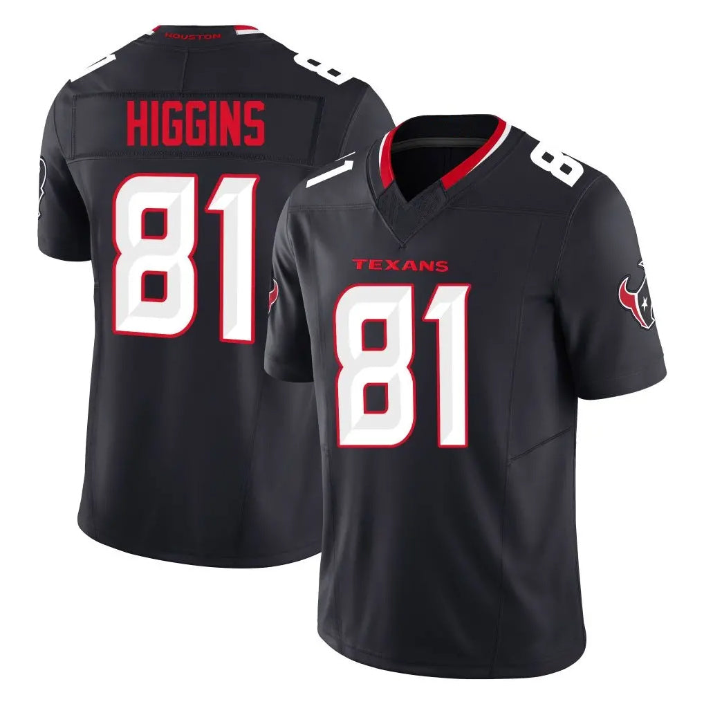 harde H.Texans #81 Jayden Higgins Player Navy Limited Alternate Vapor F.U.S.E. Home Game Stitched Jerseys