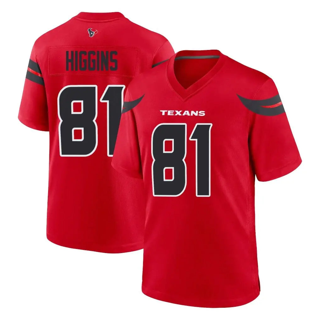 harde H.Texans #81 Jayden Higgins Player Red Alternate Home Game Stitched Jerseys