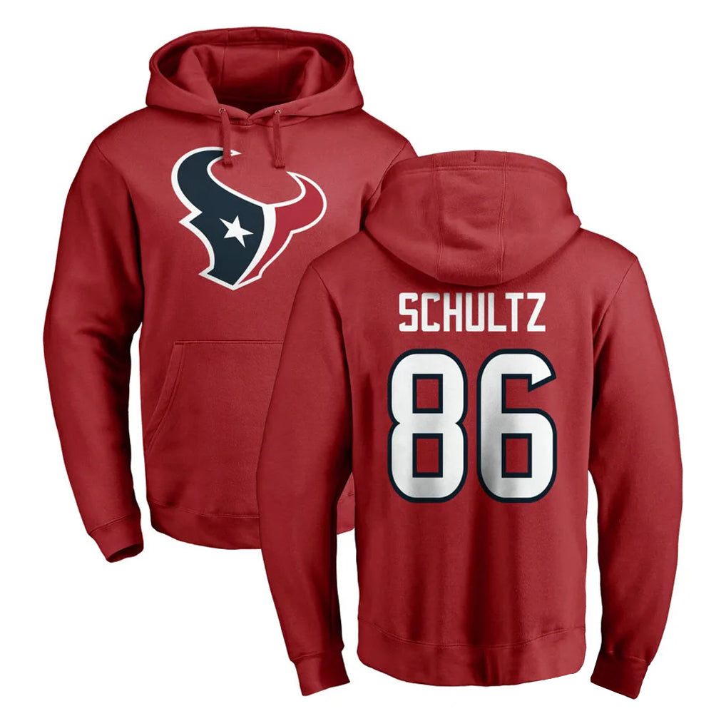 harde H.Texans #86 Dalton Schultz Player Red Pro Line Pullover Hoodie Limited Game Stitched Jerseys