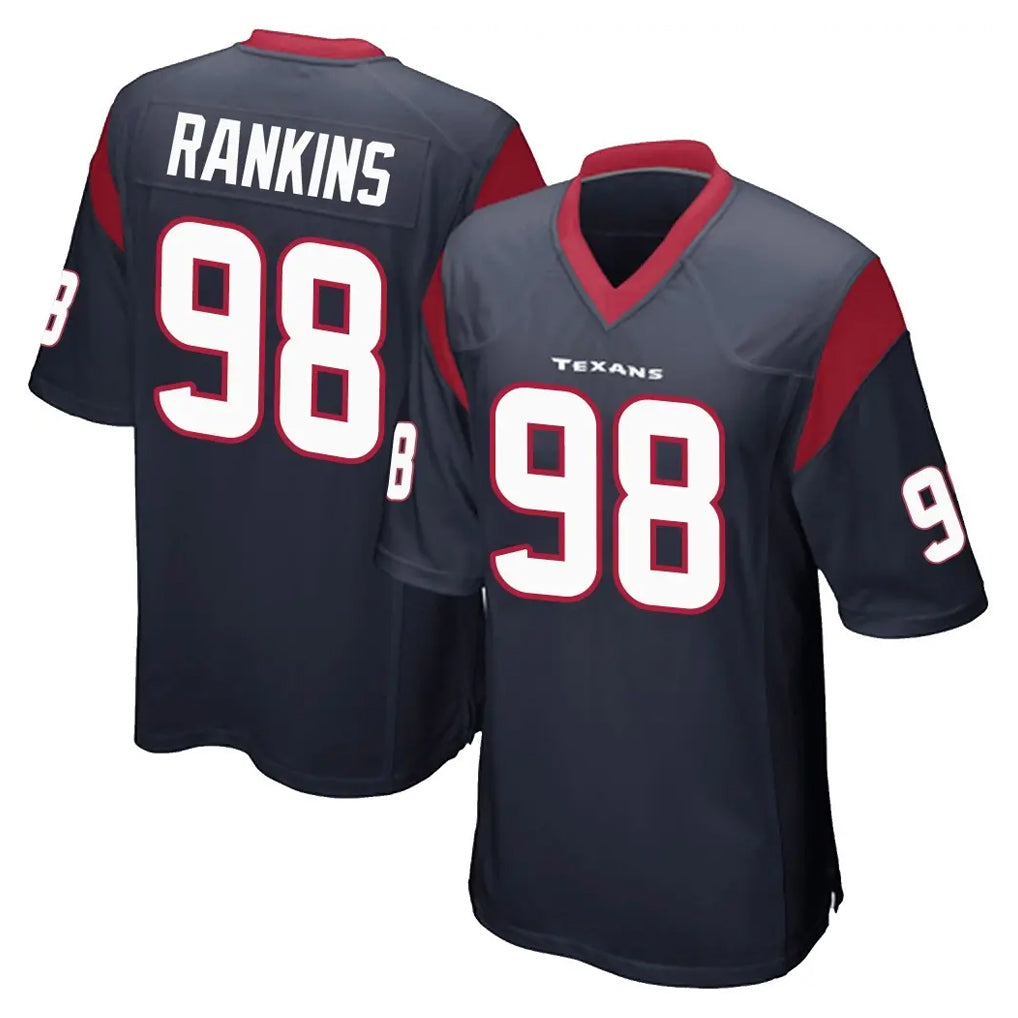 harde H.Texans #98 Sheldon Rankins Player Navy Home Game Stitched Jerseys