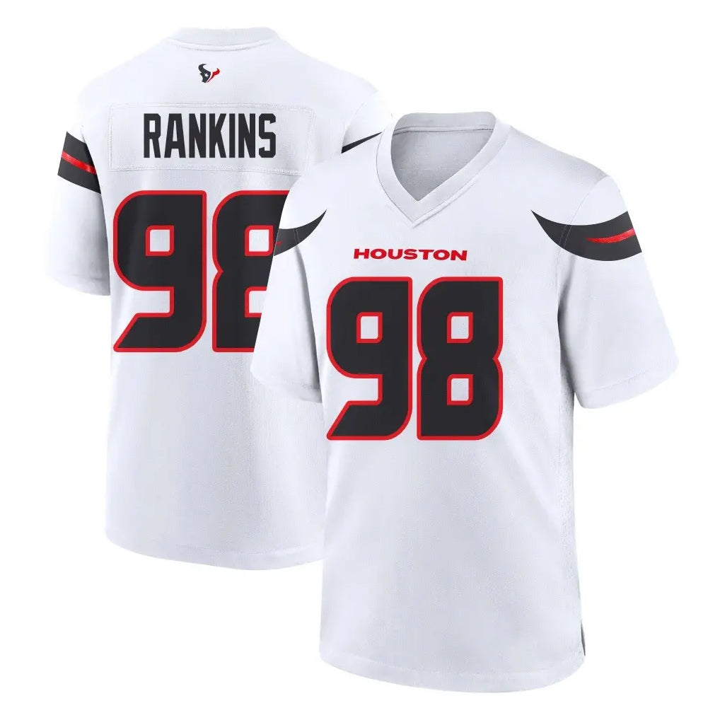 harde H.Texans #98 Sheldon Rankins Player White Home Game Stitched Jerseys