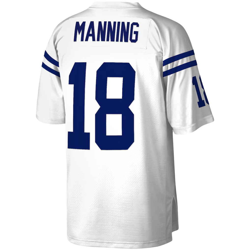 harde IN.Colts #18 Peyton Manning Mitchell & Ness White Legacy Replica Jersey