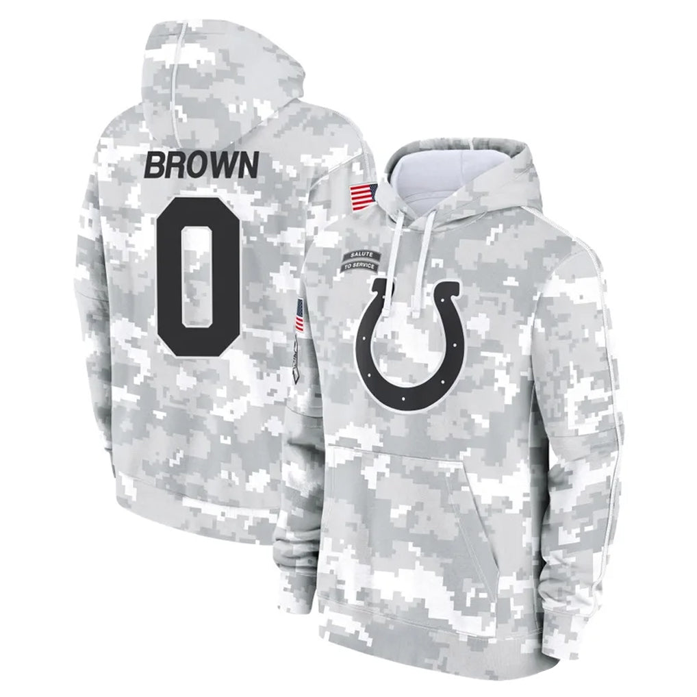 harde IN.Colts #0 Pharaoh Brown Player Arctic Camo Salute to Service Hoodies Limited Game Stitched Jerseys