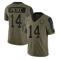 harde IN.Colts #14 Alec Pierce Player Olive Salute To Service Limited Game Stitched Jerseys