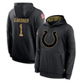 harde IN.Colts #1 Sauce Gardner Player Black Salute to Service Hoodies Limited Game Stitched Jerseys