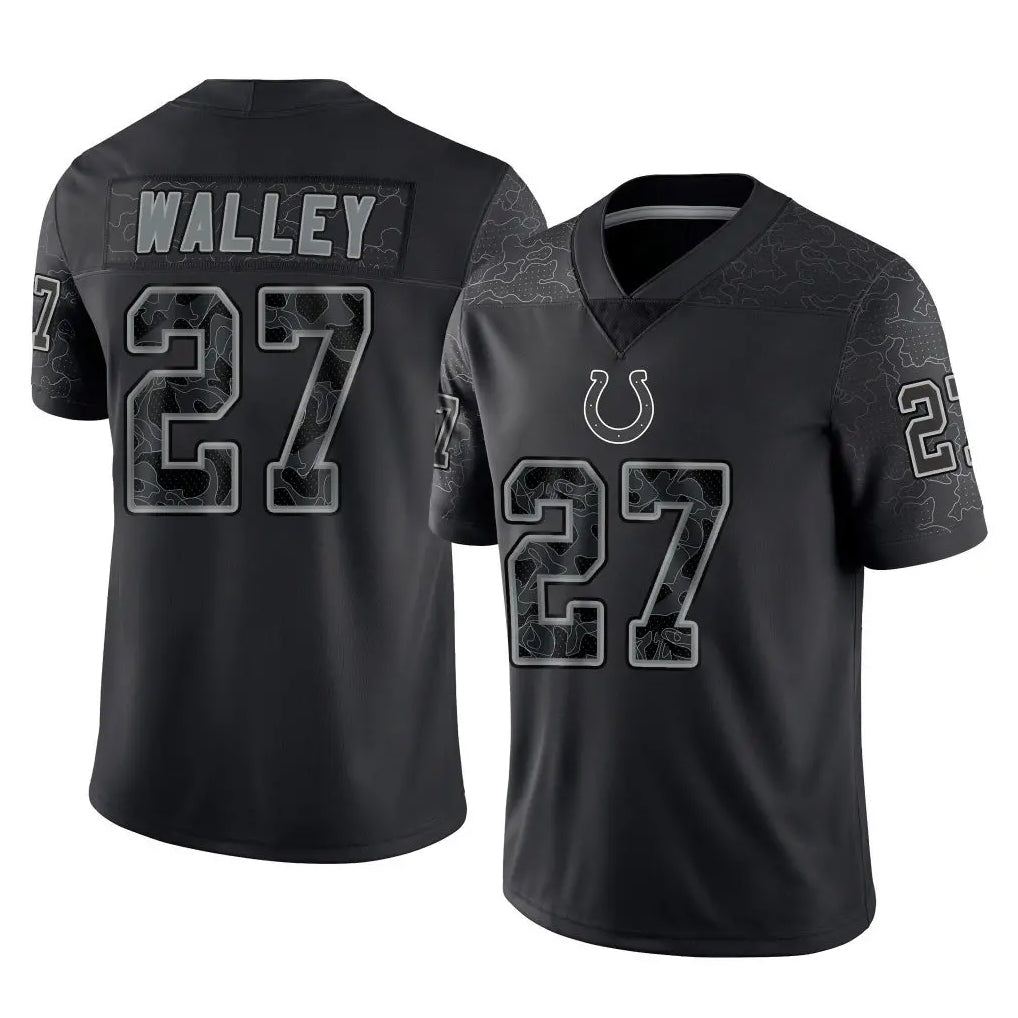 harde IN.Colts #27 Justin Walley Player Black Reflective Limited Game Stitched Jerseys