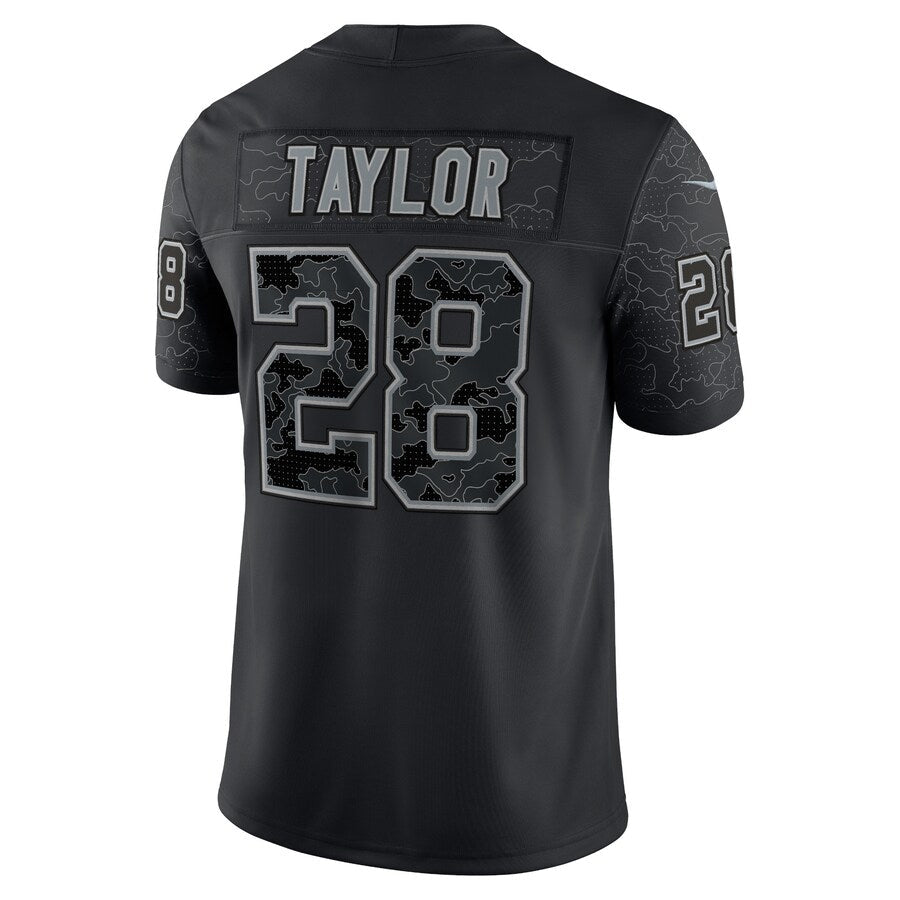 harde IN.Colts #28 Jonathan Taylor Player RFLCTV Limited Black Stitched Jerseys