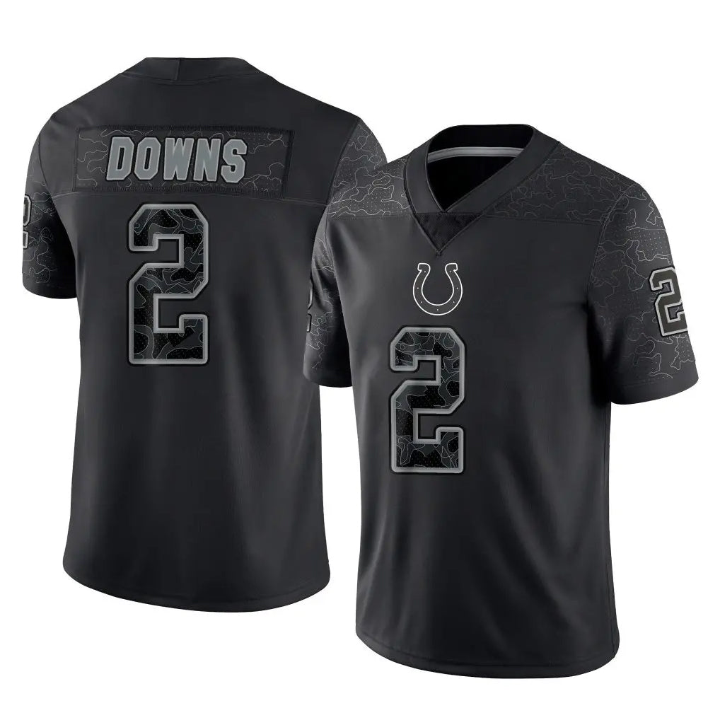 harde IN.Colts #2 Josh Downs Player Black Reflective Limited Game Stitched Jerseys