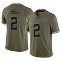 harde IN.Colts #2 Josh Downs Player Olive Salute To Service Limited Stitched Jerseys