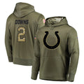 harde IN.Colts #2 Josh Downs Player Olive Salute to Service Pullover Hoodies Home Game Stitched Jerseys
