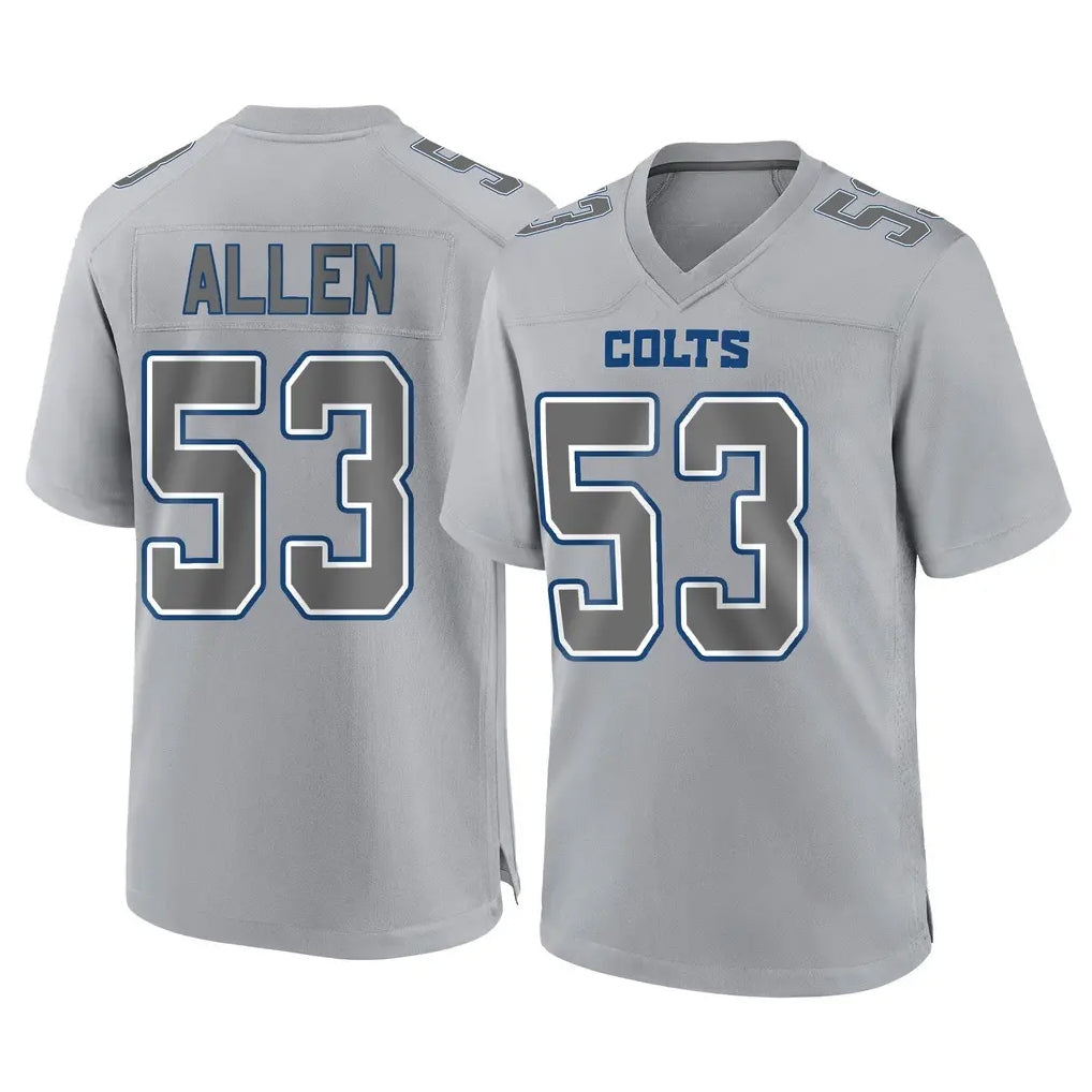 harde IN.Colts #53 CJ Allen Player Gray Atmosphere Fashion Home Game Stitched Jerseys