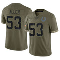 harde IN.Colts #53 CJ Allen Player Olive Salute To Service Limited Stitched Jerseys
