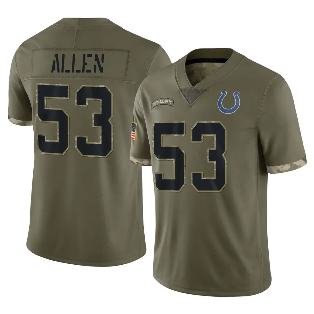 harde IN.Colts #53 CJ Allen Player Olive Salute To Service Limited Stitched Jerseys