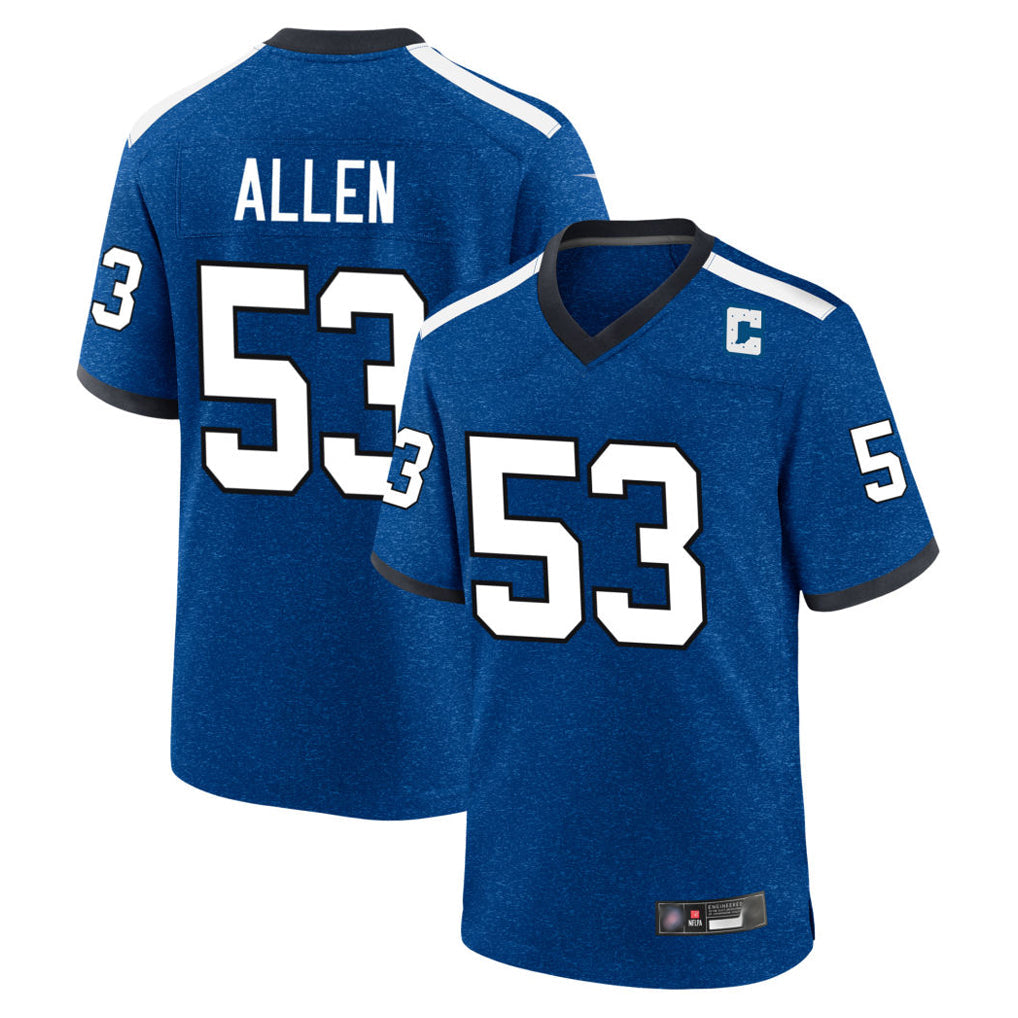 harde IN.Colts #53 CJ Allen Player Royal Alternate Indiana Nights Home Game Stitched Jerseys