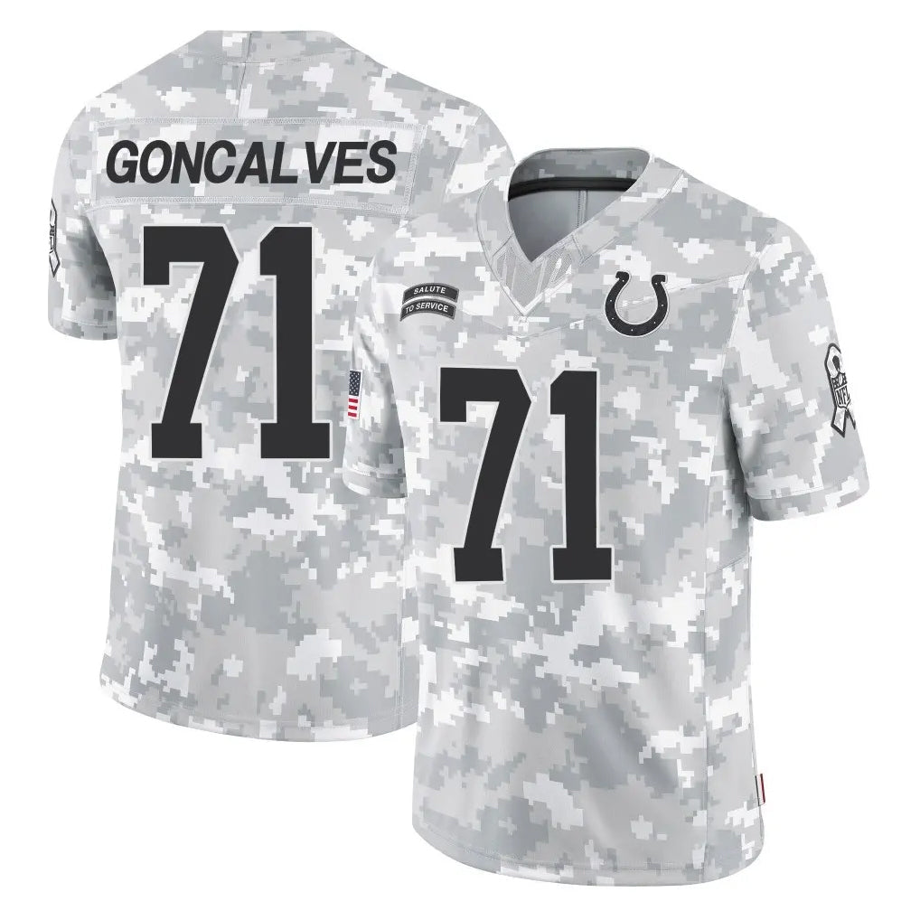 harde IN.Colts #71 Matt Goncalves Player Arctic Camo Salute To Service Limited Game Stitched Jerseys