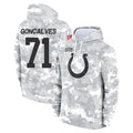 harde IN.Colts #71 Matt Goncalves Player Arctic Camo Salute to Service Hoodies Limited Game Stitched Jerseys