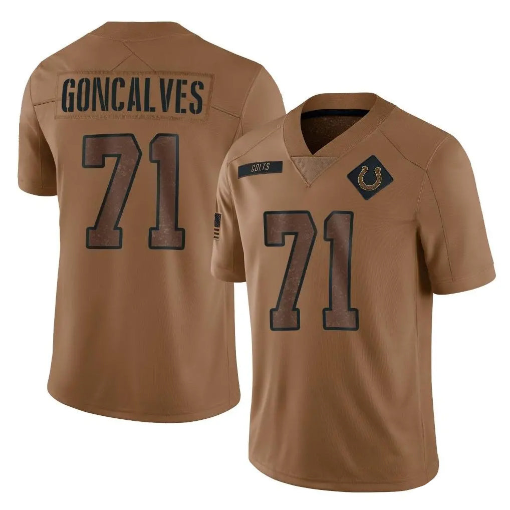 harde IN.Colts #71 Matt Goncalves Player Brown Salute To Service Limited Stitched Jerseys