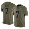 harde IN.Colts #7 Charvarius Ward Sr. Player Olive Salute To Service Limited Stitched Jerseys