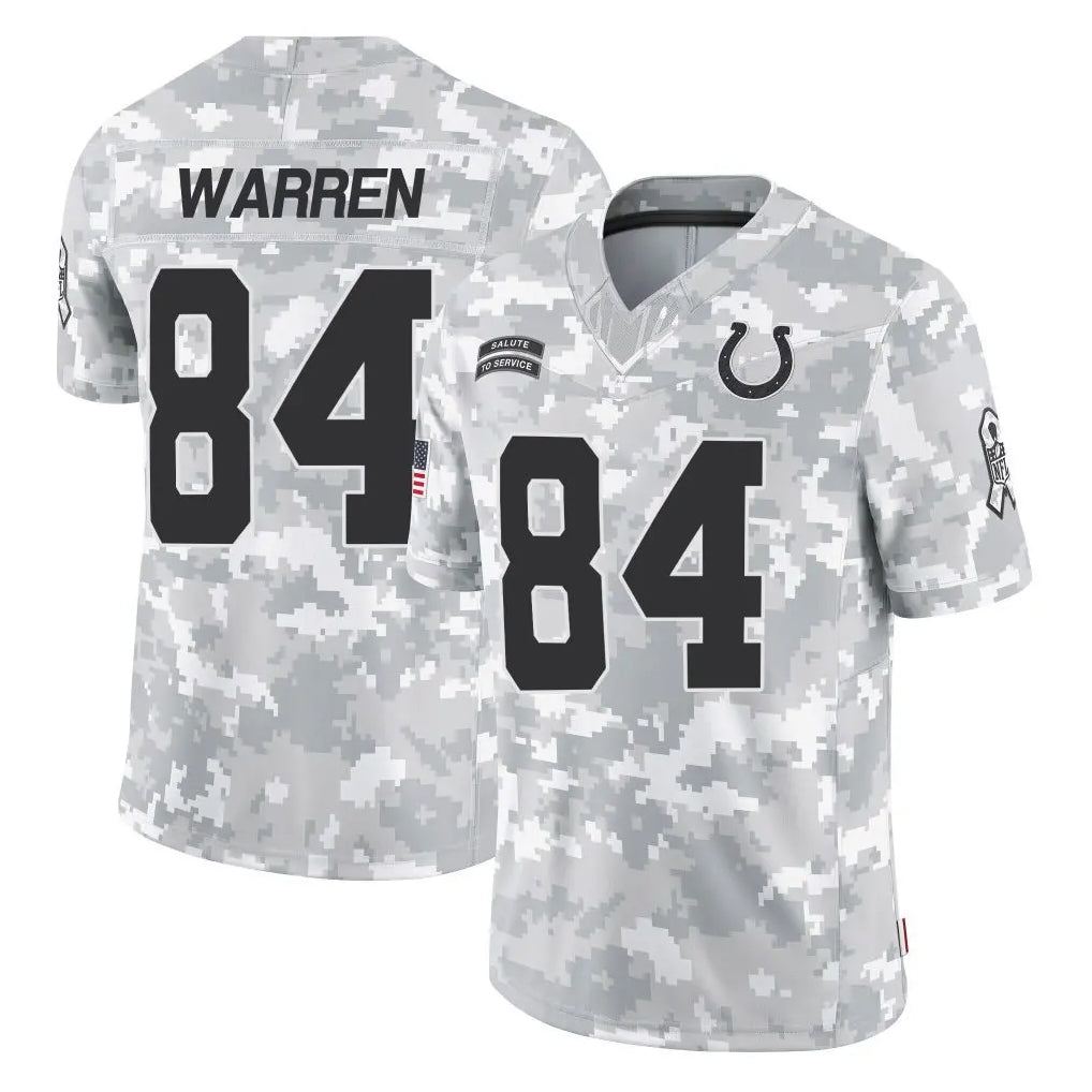 harde IN.Colts #84 Tyler Warren Player Arctic Camo Salute To Service Limited Game Stitched Jerseys