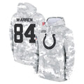harde IN.Colts #84 Tyler Warren Player Arctic Camo Salute to Service Hoodies Limited Game Stitched Jerseys