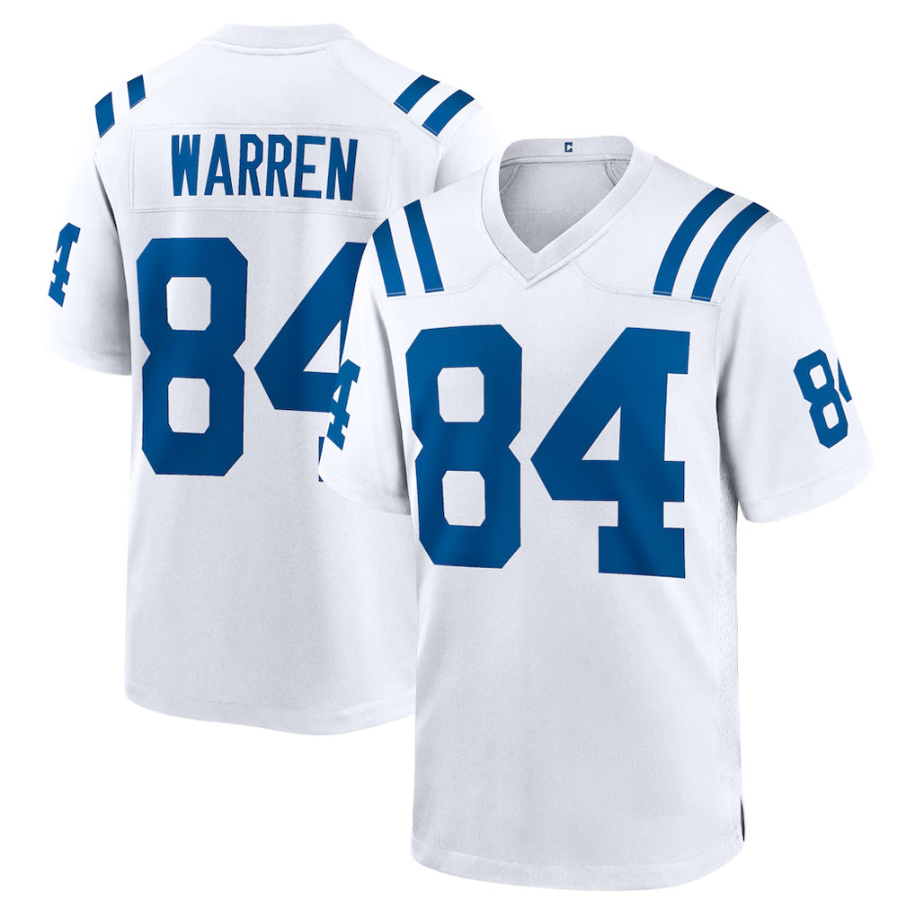 harde IN.Colts #84 Tyler Warren Player White Home Game Stitched Jerseys