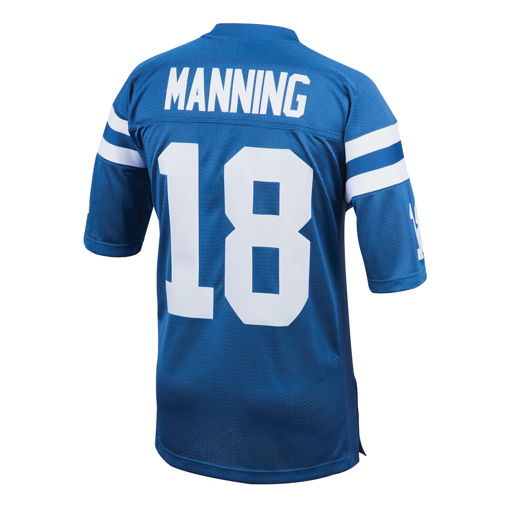 harde In.Colts 1998 #18 Peyton Manning Mitchell & Ness Royal Authentic Throwback Retired Player Jersey