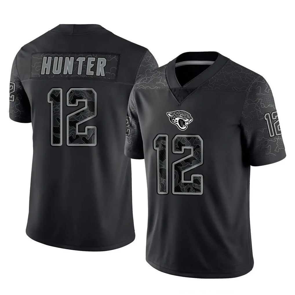 harde J.Jaguars #12 Travis Hunter Player Black Reflective Limited Game Stitched Jerseys