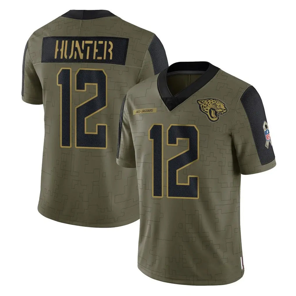harde J.Jaguars #12 Travis Hunter Player Olive Salute To Service Limited Game Stitched Jerseys