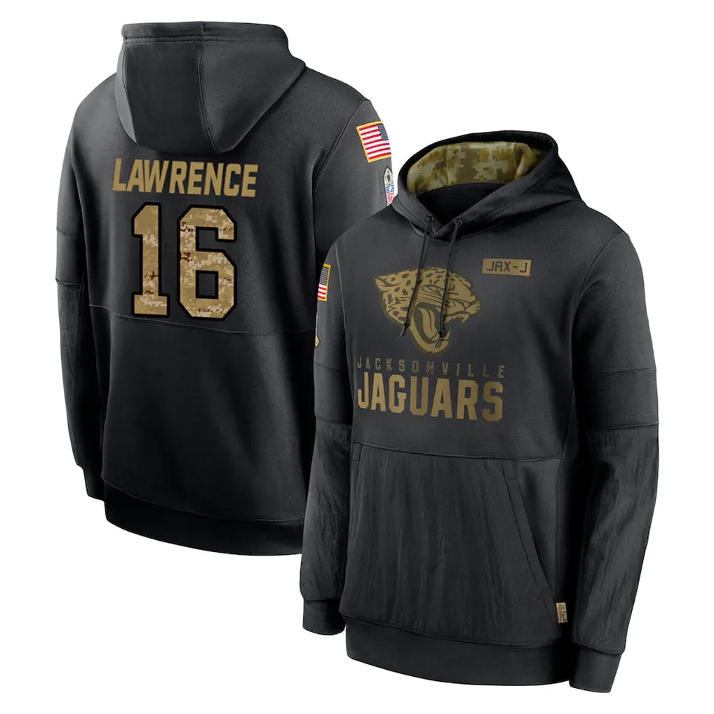 harde J.Jaguars #16 Trevor Lawrence Player Black Salute to Service Hoodies Limited Game Stitched Jerseys