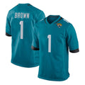 harde J.Jaguars #1 Montaric Brown Player Teal Home Game Stitched Jerseys