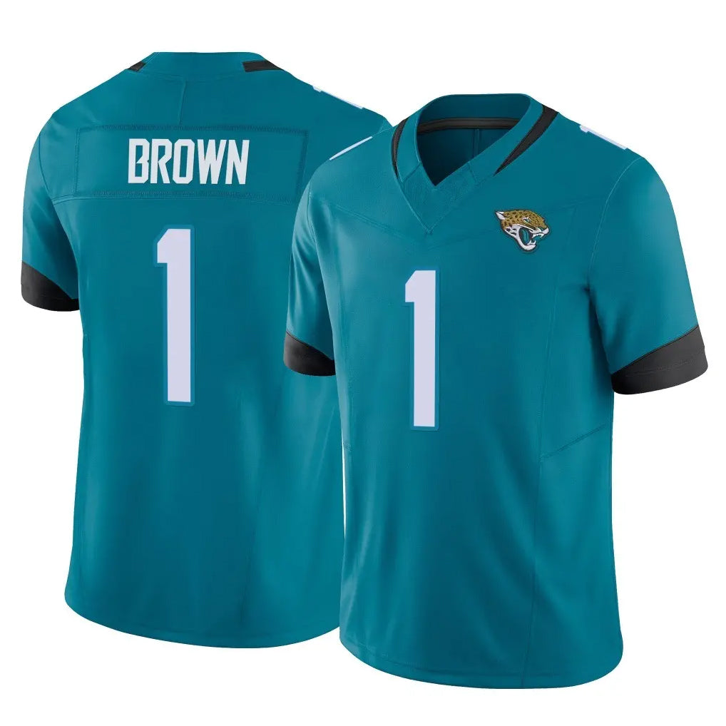 harde J.Jaguars #1 Montaric Brown Player Teal Vapor F.U.S.E. Limited Home Game Stitched Jerseys
