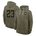 harde J.Jaguars #23 Foyesade Oluokun Player Olive Salute to Service Pullover Hoodies Limited Stitched Jerseys