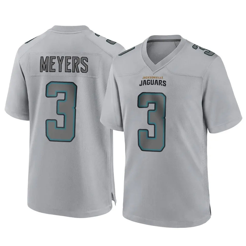 harde J.Jaguars #3 Jakobi Meyers Player Gray Atmosphere Fashion Home Game Stitched Jerseys