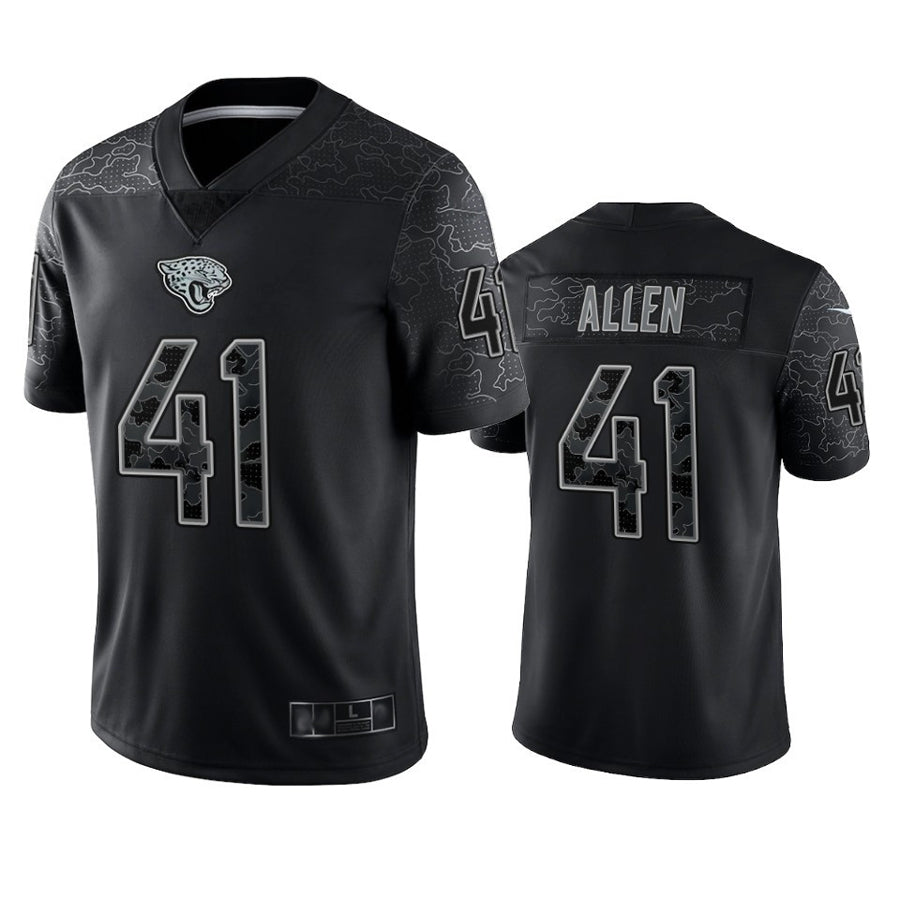 harde J.Jaguars #41 Josh Hines-Allen Player Black RFLCTV Limited Football Jerseys