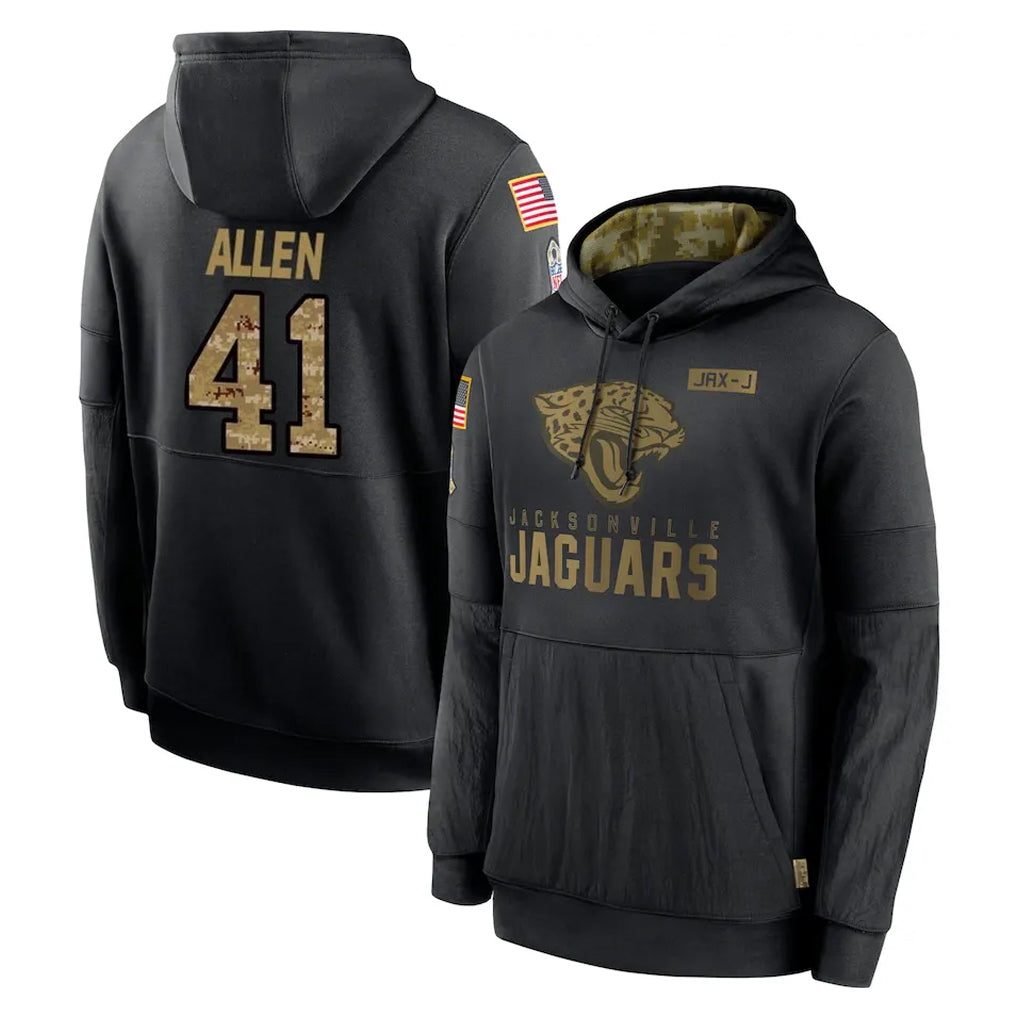 harde J.Jaguars #41 Josh Hines-Allen Player Black Salute to Service Hoodies Limited Game Stitched Jerseys