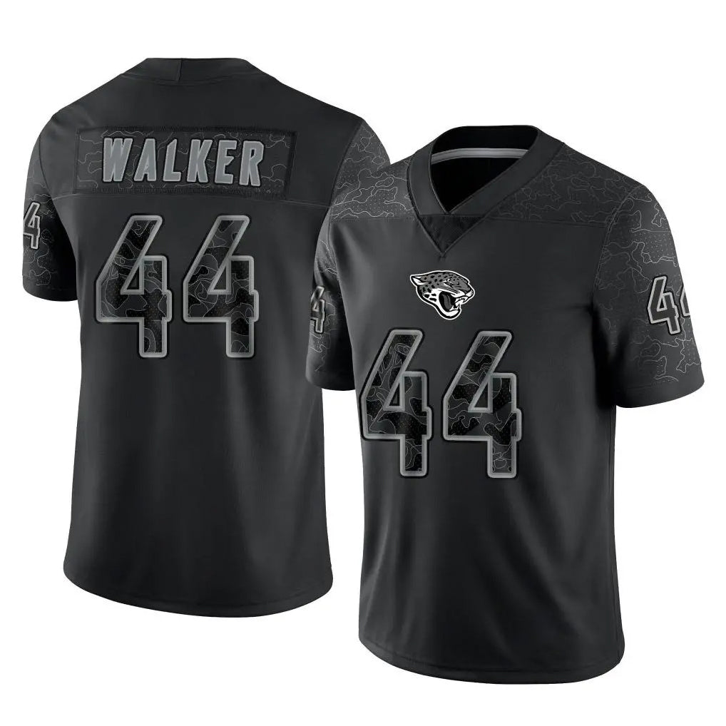 harde J.Jaguars #44 Travon Walker Player Black Reflective Limited Game Stitched Jerseys