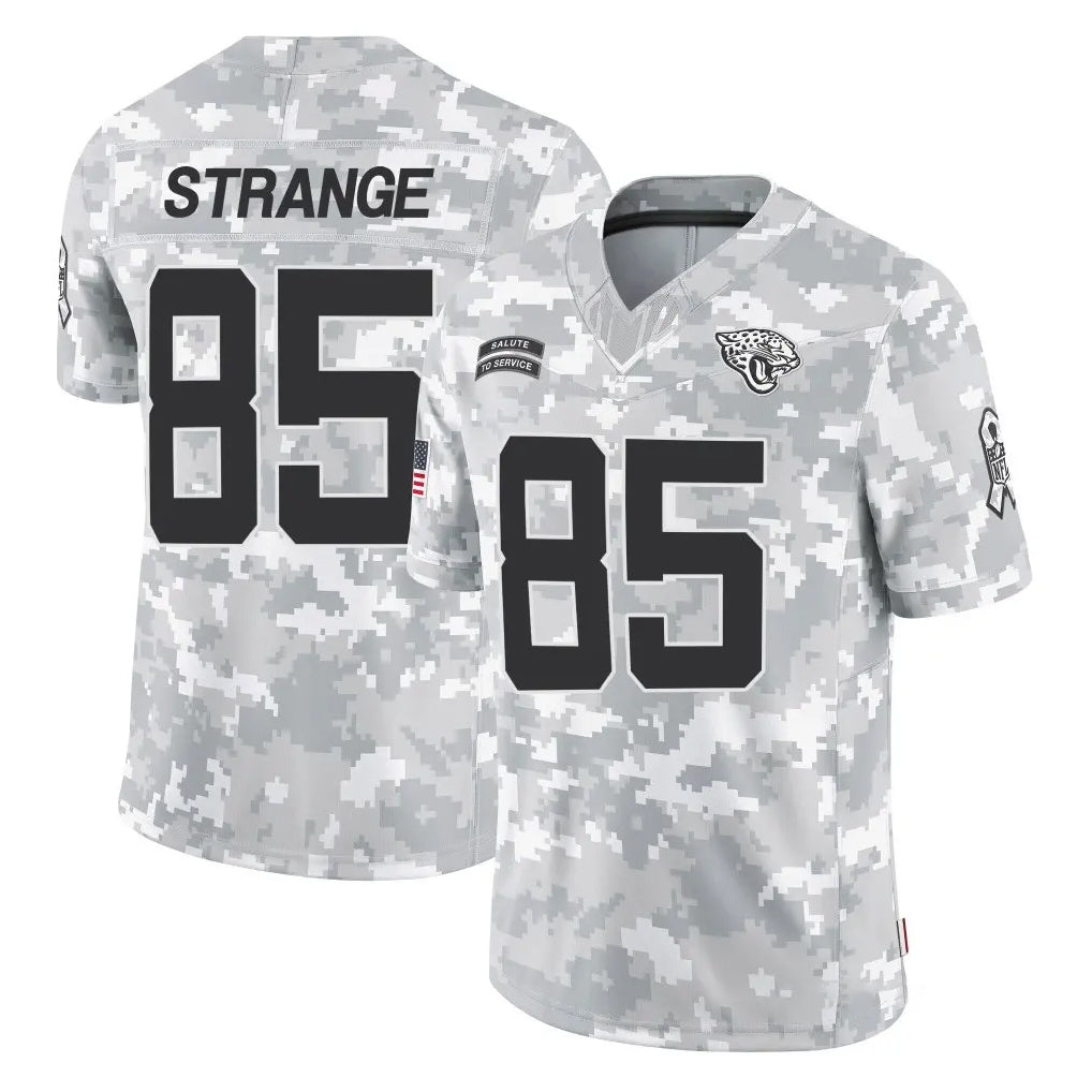 harde J.Jaguars #85 Brenton Strange Player Arctic Camo Salute To Service Limited Game Stitched Jerseys