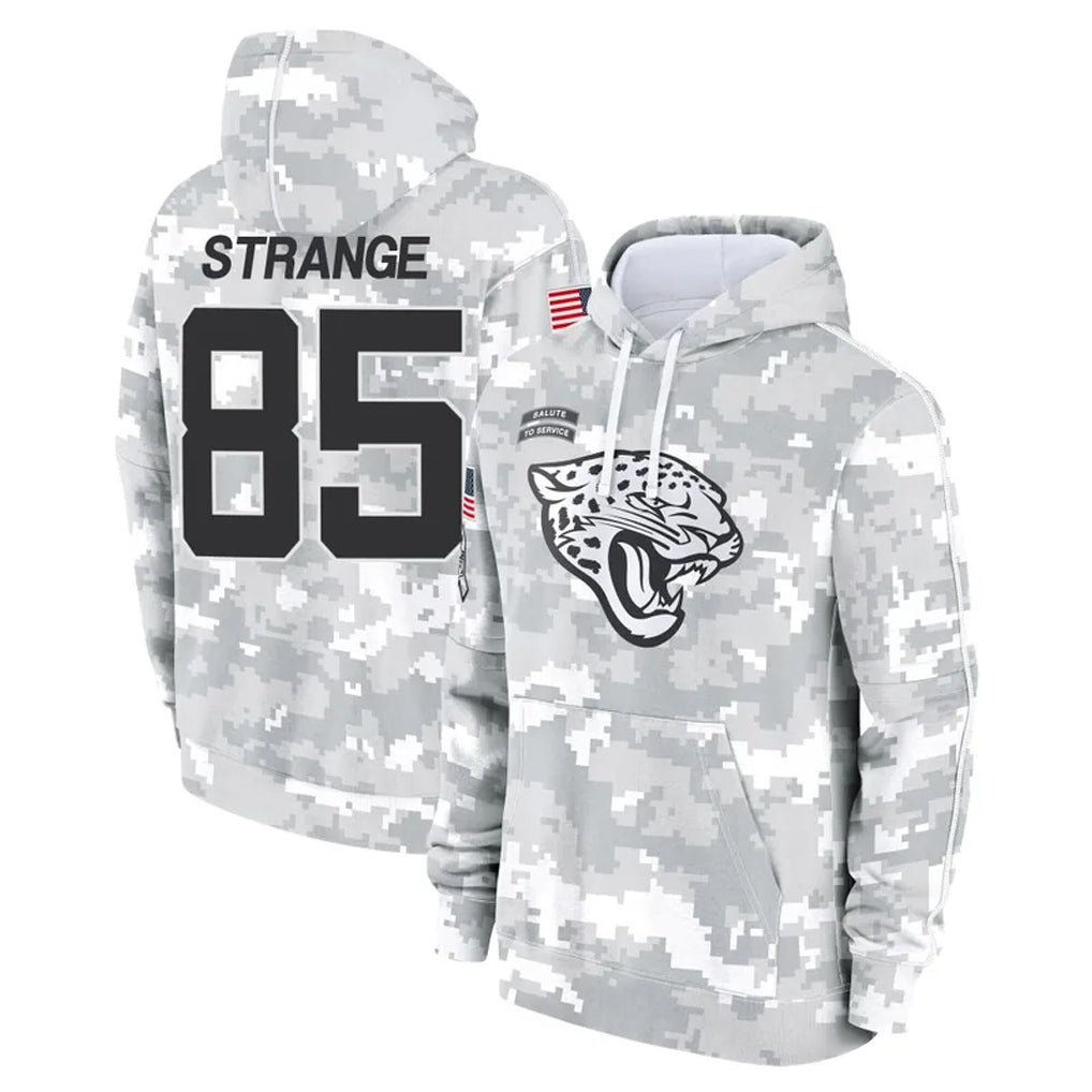 harde J.Jaguars #85 Brenton Strange Player Arctic Camo Salute to Service Hoodies Limited Game Stitched Jerseys