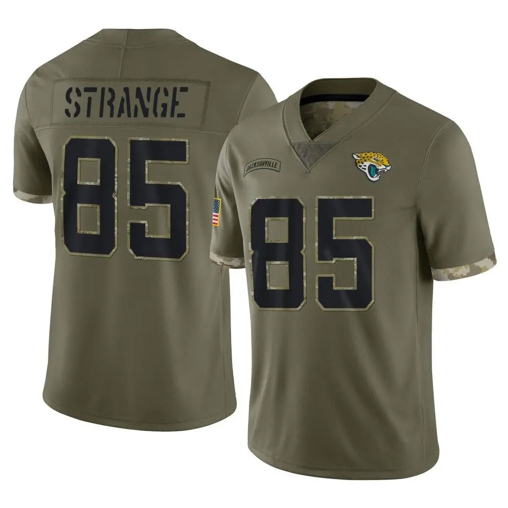 harde J.Jaguars #85 Brenton Strange Player Olive Salute To Service Limited Stitched Jerseys